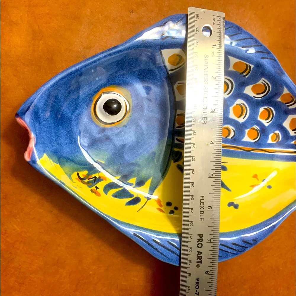 Italian Fish Plate Food Platter Hand Painted Ceramic - Picture 5 of 6